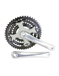 Alloy Crankset 48/38/28T Black/Silver.